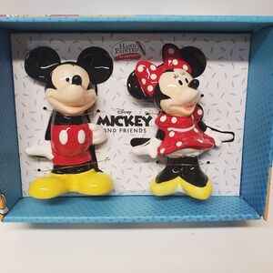 Disney Mickey and Friends Salt And Pepper Shakers Red, Yellow, Black